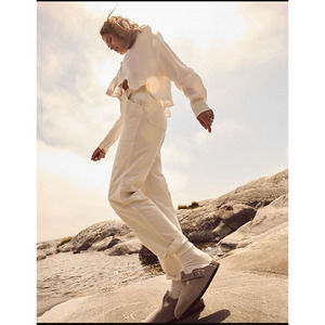 Madewell The Perfect Vintage Straight Workwear Pant Canvas White Size 29